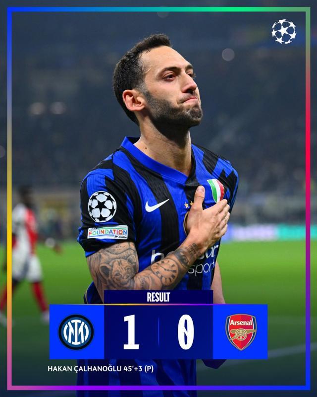 开云体育-【欧冠】国米1比0阿森纳，恰尔汗奥卢点射一剑封喉